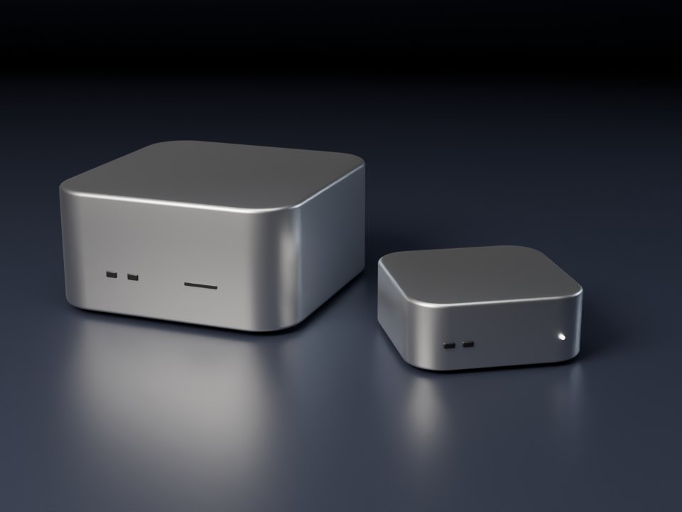 Illustration of a Mac Studio and a Mac mini